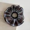 Anel de Toalha com Padrão Estilo College Scrunchie Novo Elástico de Cabelo Coque Rabo de Cavalo Alto Acessório de Cabelo Novo Estilo