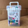 Marcadores Acrílicos Embalados em Balde, Canetas de Aquarela Infantis, Canetas de Desenho para Estudantes, Marcadores Acrílicos Não Transparentes e Empilháveis Atacado