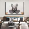 Pintura decorativa moderna minimalista creativa para mesita de noche de dormitorio, tendencia de moda, pintura colgante para pared de fondo de sala de estar, oso violento niños
