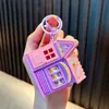 Chaveiro Máquina de Fliperama Casa de Doces Mini Castelo Brinquedo para Aliviar o Estresse Pingente Chaveiro Máquina de Garra Pequeno Presente