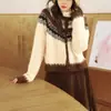 """Pensamientos en el Desierto" Estilo Escandinavo Retro Fair Isle Estilo Literario Suéter Retro Cárdigan de Alpaca"""