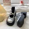 Zapatos Mary Jane Bajos Estilo Francés 2025 Nuevos Blancos Puntera Redonda Tacón Grueso Suela Gruesa Zapatos Mary Jane de Cuero para Mujer Verano