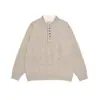 Suéter tipo Henley de punto grueso con patrón de trenzas, de frente abierto, para hombre y mujer, nueva colección otoño/invierno 2026, jersey de punto de manga larga de alta gama