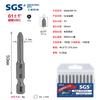 Sgs Fábrica de Origem Aço S2 1/4 Ponta Magnética Aço Liga S2 Cor Natural Jateado Bit de Chave de Fenda Tipo Y de Cabeça Simples