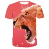 Camiseta de Manga Corta para Hombre 2021 Nuevo ExporT León de Fuego Estampado Digital 3D para Hombre