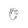 Anillo de Palma de Calavera Gótica Oscura Dulce y Fresco para Mujer, Anillo Abierto de Personalidad de Moda Retro para Commuter, Anillo de Dedo Índice Hip-Hop Tendencia