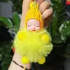 Rojo de red nuevo imitación piel de conejo perezoso muñeco de dormir colgante llavero muñeca linda adornos decorativos para bolsa regalo venta al por mayor