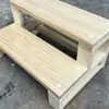 Reposapiés de Madera Maciza Escalones para Ventana de Bahía Reposapiés Doméstico Engrosado de Madera Maciza Marco de Escalón de 2 Niveles Reposapiés Escalón de Escalera