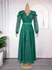 Amazon Europeo y Americano Comercio Exterior Transfronterizo Estilo Maduro Vestido con Encaje Patchwork Ceñidor de Cintura Talla Grande Elegante Vestido Largo para Mujer