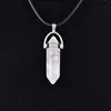 Venta caliente de AliExpress colgante de columna hexagonal de cristal de piedra natural collar de ágata venta caliente europea y americana joyería de comercio exterior al por mayor