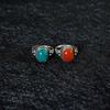 Anillo Decorativo Cuadrado con Flor Incrustada de Cuentas, Estilo Étnico, Joyería Ajustable de Nicho, Versátil, Exquisito, de Nicho, Sensación de Alta Gama