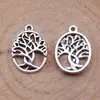 20x 15mm 1.1g plata antigua DIY vintage aleación de zinc accesorios de joyería colgante ovalado árbol de la vida