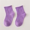 Calcetines de primavera y verano para niños, delgados, de boca suelta, que no aprietan la pierna, color caramelo, de malla, transpirables, para niños y niñas, calcetines para bebé, color sólido