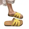 Sandalias planas versátiles de alta gama estilo coreano para el verano 2026 para mujer, adecuadas para combinar con faldas, sandalias de tira en Y para la playa