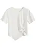 Camiseta de Algodón Puro de Hombro Normal de Manga Corta para Mujer, Nueva de Verano 2026, Popular, Única y Hermosa, Top de Verano