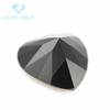 Venta al por mayor de fábrica de circonita negra en forma de corazón 5A, piedra desnuda artificial con fondo puntiagudo, circonita negra Haoshi en forma de corazón, taladro CZ
