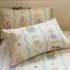 Juego de Dos Fundas de Almohada de Algodón Puro Dibujos Animados 48cmX74cm Funda Interior de Relleno de Almohada 100% Algodón Funda Individual para Dormitorio de Estudiantes