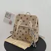 Mochila Escolar Transfronteiriça Outono 2026 para Mulheres, Versão Coreana, Moda Vintage Versátil Mochila de Bolinhas