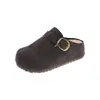 Pantuflas Birkenstock para mujer, de suela gruesa, que aumentan la altura, forradas de felpa, de punta cerrada, colección otoño/invierno 2026, pantuflas Birkenstock retro sin cordones