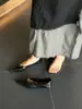 Sandalias Planas de Punta Animal Print Dos Vías para Mujer, Nuevas de Primavera/Verano 2025, Sandalias Retro de Punta Cerrada Casual de Nicho