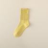 Calcetines de Algodón Zuobaron Otoño e Invierno Estilo Coreano Calcetines Plisados Apilados para Niña Estilo Japonés Color Sólido Absorbentes de Sudor Anti-Pilling