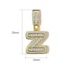 Colar Europeu e Americano Transfronteiriço Novo Estilo Pingente com Design de Letra 26 Letras Micro-Incustado com Diamante, Material de Cobre com Senso de Design