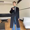 Ropa de Abrigo Exterior Elegante de Doble Cara 100% Lana Pura Otoño e Invierno 2025 para Mujer Larga de Doble Botonadura Holgada Estilo Coreano Delgado