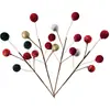 Bola de terciopelo brillante simulada de 5 bolas con rama para decoraciones del Festival de Primavera y Navidad, Decoración del hogar con bola de terciopelo, Accesorios transfronterizos
