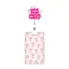 Porta credencial giratorio con lazo retráctil de fácil extracción, estampado de leopardo impreso UV, porta credencial de trabajo, porta credencial médico