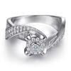Anillo Europeo y Americano de Plata de Ley 925 con Zircón y Perla para Mujer, Anillo de Nicho de Gama Alta, Anillo de Diamante de Cuatro Garras, Anillo de Plata con Lazo