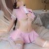 Amor Lingerie Sexy Uniforme Tentador Rosa Peito Pequeno Uniforme de Enfermeira traje Abertura Role-playing