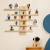 Estante de Almacenamiento de Muñecas de Madera Nórdica para Habitación Infantil, Montado en Pared y Portátil, Estante de Almacenamiento de Cajas Ciega Portátiles para Muñecas en Sala de Estar