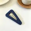Pinza para el pelo de triángulo de lunares de mezclilla retro estilo coreano Pinza versátil para flequillo lateral Pasador Accesorio básico para el cabello