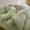 Nueva Colección Primavera/Verano 2026: Juego de Cama de Cuatro Piezas Jacquard Teñido en Hilo Grado A 100% Algodón Transpirable y Suave con la Piel Gasa de Doble Capa Algodón Lavado