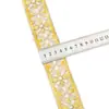 4.5cm Nuevo Estilo Étnico Bordado Lentejuela Encaje Adorno Encaje Vintage Malla Base Hilo Dorado Accesorios para Ropa