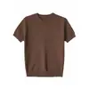 Camiseta de Tricô Manga Curta Estilo Old Money Estilo Coreano 26 Verão Jovem Cor Sólida Camiseta Básica Manga Meia