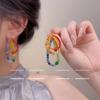 Pendientes de Perlas de Diseño de Nicho Estilo Chino Nuevo para Mujer 2025 Nuevo Estilo Caliente Pendientes Retro Elegantes de Color Contrastante