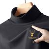 Nueva camiseta básica de cuello medio alto para otoño e invierno, ropa interior holgada y moderna para hombre, camiseta negra de manga larga con cuello medio alto para otoño.