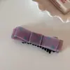 Grampo de cabelo tipo banana com poá de gaze estilo coreano, grampo de rabo de cavalo, grampo de cabelo com laço, acessório de cabelo com clip para torcer na parte de trás da cabeça para mulheres
