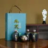 Botella de Vino de Cerámica Jingdezhen 1kg Set Completo con Etiqueta Empaque de Caja de Regalo Botella Vacía de Licor Casero Sellada Paquete de Regalo