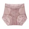 Pantaletas Sexy Antibacterianas de Seda Helada para Mujer, Sin Costuras, de Cintura Alta, Control de Abdomen, con Encaje, Entrepierna Extra Larga, Tallas Grandes, Ultradelgadas para Verano