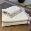 Colcha de Encaje de Ganso Coreano Modal Tencel Juego de Tres Piezas Dibujos Animados Doble Edredón de Verano Juego de Cuatro Piezas Tatami