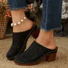 Sandalias de tirón con plataforma de tacón grueso para mujer de talla grande, nuevo estilo de verano 2026, sandalias ligeras y transpirables para exteriores para mujer