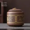 Lata de Té Retro Cerámica Hogareña Lata Sellada Lata de Té Arena Púrpura Pu'Er Sellado Medio Caja de Té de Almacenamiento para el Hogar