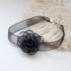 Joyería Estilo Hada Collar Camelia de Tul Cadena Corta para Clavícula Gargantilla Flor Rosa Collar Gargantilla para Mujer