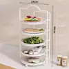 Estante de Preparación para Cocina, Cesta de Almacenamiento de Ingredientes para Olla Caliente, Cesta Multifuncional de Múltiples Niveles para Sobras de Comida, Estante de Bandeja sin Taladro