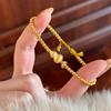 Nova Pulseira de Cabacinha Escovada Estilo Nacional Chinês, Pulseira com Corda Trançada de Alto Padrão, Ajuste por Fio, Pulseira para Mulheres