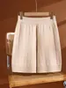 Novedad Otoño/Invierno 100% Lana Pura Tejidos Cortos Mujer Cintura Alta Adelgazantes Versátiles Casuales Sueltos Costilla Vertical Pantalones Pierna Ancha