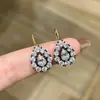 Pendientes de Plata Pura S925 Super Brillantes con Diamante de Alto Carbono, Oro Negro, Forma de Gota de Agua, Vintage Lujo Ligero, Exquisitos de Alta Gama, Pendientes Elegantes y Lujosos