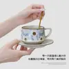 Conjunto de Xícara e Pires para Café em Cerâmica Retrô Pintado à Mão com Cor Sob Esmalte Xícara de Café Cerâmica Copo de Bebida de Alta Qualidade Presente de Aniversário para Casa